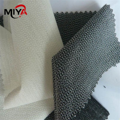 โพลีเอสเตอร์ Viscose Warp ถัก Fusible Interlining Weft แทรก PES Coating