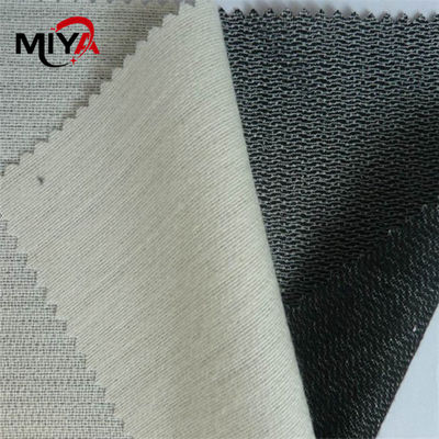 โพลีเอสเตอร์ Viscose Warp ถัก Fusible Interlining Weft แทรก PES Coating