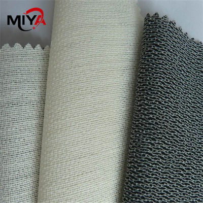 โพลีเอสเตอร์ Viscose Warp ถัก Fusible Interlining Weft แทรก PES Coating